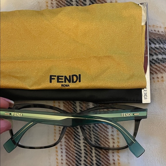 Fendi Glasses with Black Frame and Green Accents - Picture 2 of 4